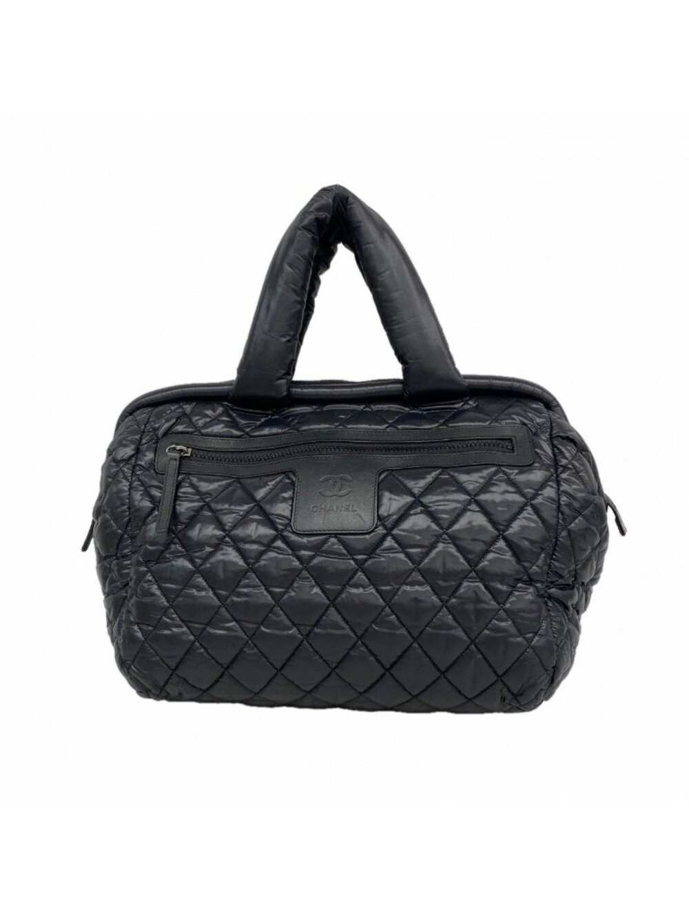 Chanel Handbag Nylon Black Silver